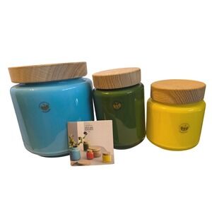 Holmegaard Palet Canisters Michael Bang 1969‎ Vintage Danish Glass Set of 3